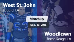 Matchup: West St. John vs. Woodlawn  2015