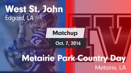 Matchup: West St. John vs. Metairie Park Country Day  2015