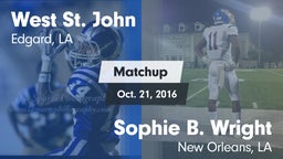 Matchup: West St. John vs. Sophie B. Wright  2015