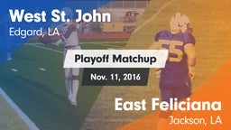 Matchup: West St. John vs. East Feliciana  2016