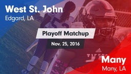 Matchup: West St. John vs. Many  2016
