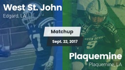 Matchup: West St. John vs. Plaquemine  2017