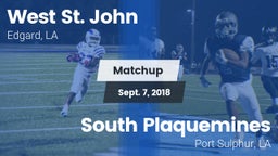 Matchup: West St. John vs. South Plaquemines  2018
