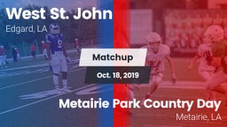 Matchup: West St. John vs. Metairie Park Country Day  2019