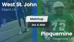 Matchup: West St. John vs. Plaquemine  2020