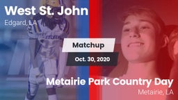 Matchup: West St. John vs. Metairie Park Country Day  2020