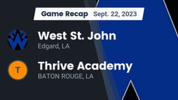 Recap: West St. John  vs. Thrive Academy 2023