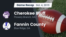 Recap: Cherokee Bluff   vs. Fannin County  2019