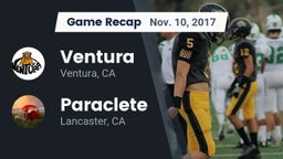 Recap: Ventura  vs. Paraclete  2017