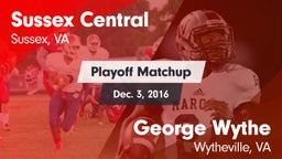 Matchup: Sussex Central vs. George Wythe  2016