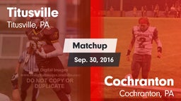 Matchup: Titusville vs. Cochranton  2016