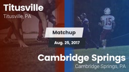 Matchup: Titusville vs. Cambridge Springs  2017