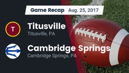 Recap: Titusville  vs. Cambridge Springs  2017