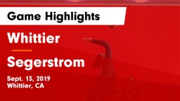 Whittier  vs Segerstrom  Game Highlights - Sept. 13, 2019