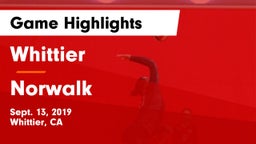 Whittier  vs Norwalk Game Highlights - Sept. 13, 2019