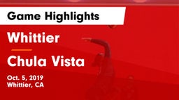 Whittier  vs Chula Vista  Game Highlights - Oct. 5, 2019