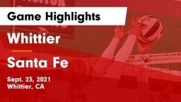 Whittier  vs Santa Fe Game Highlights - Sept. 23, 2021