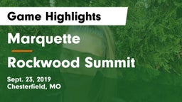 Marquette  vs Rockwood Summit  Game Highlights - Sept. 23, 2019