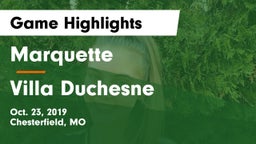 Marquette  vs Villa Duchesne  Game Highlights - Oct. 23, 2019