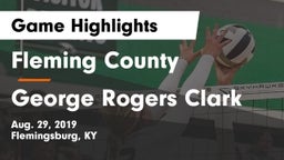Fleming County  vs George Rogers Clark  Game Highlights - Aug. 29, 2019