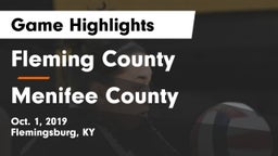 Fleming County  vs Menifee County Game Highlights - Oct. 1, 2019