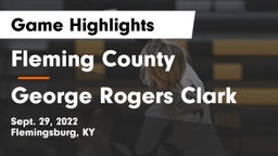 Fleming County  vs George Rogers Clark  Game Highlights - Sept. 29, 2022
