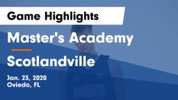Master's Academy  vs Scotlandville  Game Highlights - Jan. 23, 2020