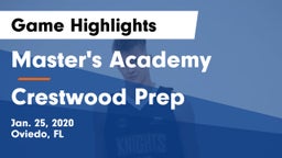 Master's Academy  vs Crestwood Prep Game Highlights - Jan. 25, 2020