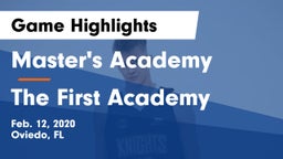 Master's Academy  vs The First Academy Game Highlights - Feb. 12, 2020