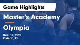 Master's Academy  vs Olympia  Game Highlights - Dec. 18, 2020