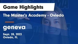 The Master's Academy - Oviedo vs geneva  Game Highlights - Sept. 28, 2023