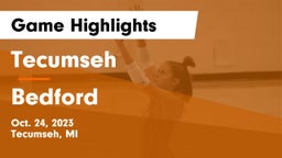 Tecumseh  vs Bedford  Game Highlights - Oct. 24, 2023