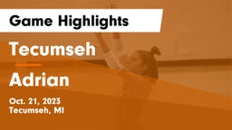 Tecumseh  vs Adrian  Game Highlights - Oct. 21, 2023