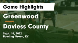 Greenwood  vs Daviess County  Game Highlights - Sept. 10, 2022