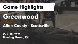 Greenwood  vs Allen County - Scottsville  Game Highlights - Oct. 10, 2023