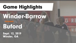 Winder-Barrow  vs Buford  Game Highlights - Sept. 12, 2019