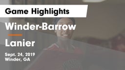 Winder-Barrow  vs Lanier  Game Highlights - Sept. 24, 2019