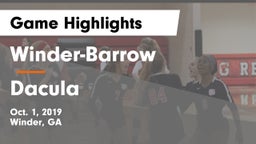 Winder-Barrow  vs Dacula  Game Highlights - Oct. 1, 2019