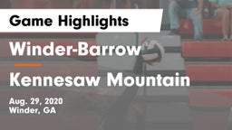 Winder-Barrow  vs Kennesaw Mountain  Game Highlights - Aug. 29, 2020