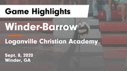 Winder-Barrow  vs Loganville Christian Academy  Game Highlights - Sept. 8, 2020