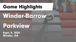 Winder-Barrow  vs Parkview  Game Highlights - Sept. 8, 2020