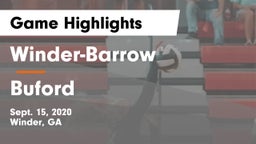 Winder-Barrow  vs Buford  Game Highlights - Sept. 15, 2020