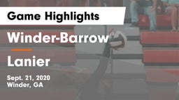 Winder-Barrow  vs Lanier  Game Highlights - Sept. 21, 2020