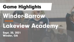 Winder-Barrow  vs Lakeview Academy  Game Highlights - Sept. 30, 2021