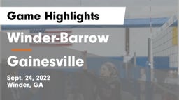 Winder-Barrow  vs Gainesville  Game Highlights - Sept. 24, 2022