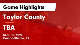 Taylor County  vs TBA Game Highlights - Sept. 10, 2022