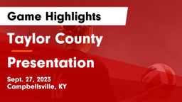 Taylor County  vs Presentation Game Highlights - Sept. 27, 2023