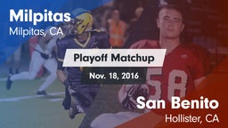 Matchup: Milpitas vs. San Benito  2016
