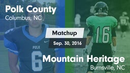 Matchup: Polk County vs. Mountain Heritage  2016