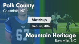 Matchup: Polk County vs. Mountain Heritage  2016